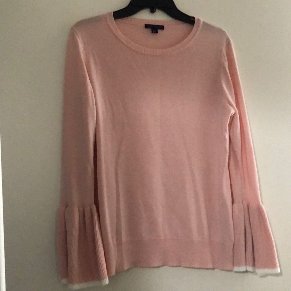Pink Tommy Winter Sweater Long Ruffled Sleeves